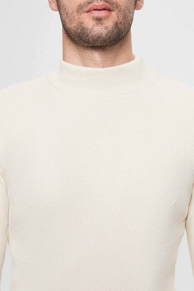 Twn Πλεκτό μάλλινο πουλόβερ εκρού Slim Fit