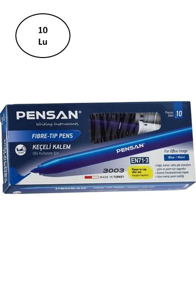 Pensan Felted Pen 3003 Office Type Blue 10 Pieces