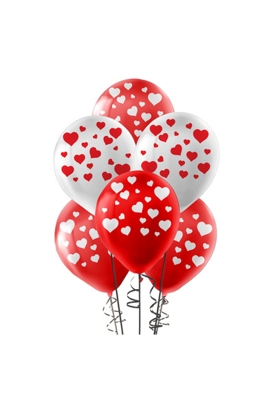 Party Country Pastel Balloon Circumference Printed 50Pcs -Hearts- Best Gift f...