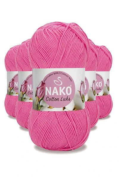 NAKO 5 Pieces Cotton Luxury Vest Tunic Sweater Blouse Cardigan Lanyard Wool Dark Pink 97550