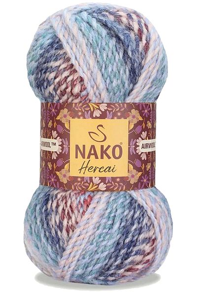NAKO 5 Pieces Hercai Marbled Cardigan Sweater Scarf Beanie Hand Knitting Yarn Wool 28132