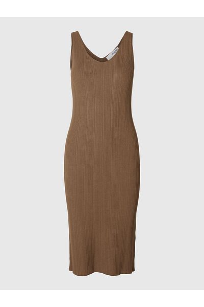 Selected Femme Midikleid Gestricktes
