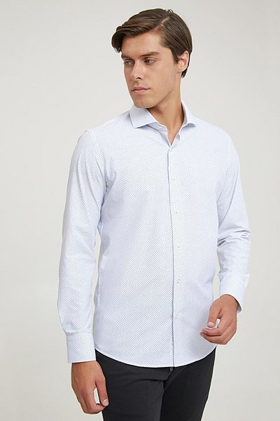 D'S Damat Λευκό Slim Fit πουκάμισο γαμπρού - Easy Iron