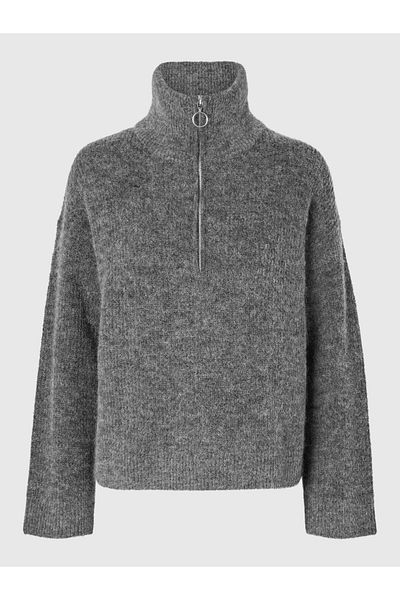 Selected Femme Pullover mit halbem Reißverschluss