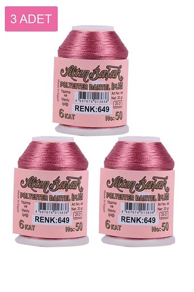 Royaleks 3 Pieces of Gold Spike Needle and Lace Thread 20 Gr - Royaleks - No: 649