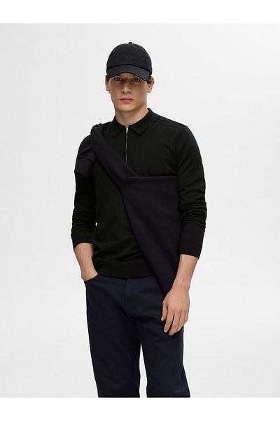Selected Homme Langarm-Poloshirt Strick