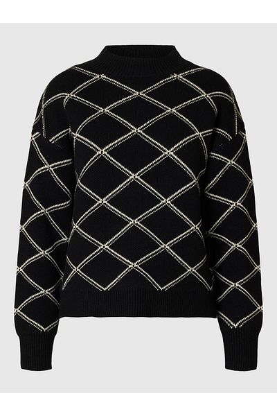 Selected Femme Pullover mit hohem Kragen Print