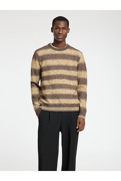 Selected Homme Pullover mit Rundhalsausschnitt Gestreifter Ombré