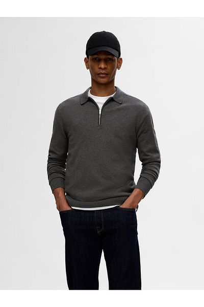 Selected Homme Langarm-Poloshirt Strick