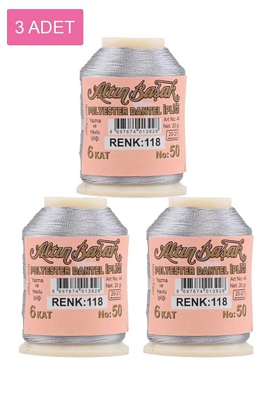 Royaleks 3 Pieces Gold Spike Needle and Lace Thread 20 Gr - Royaleks - No: 118