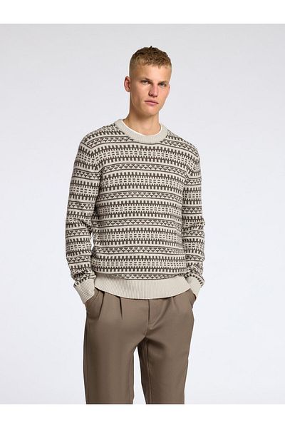 Selected Homme Pullover mit Rundhalsausschnitt Gemusterter