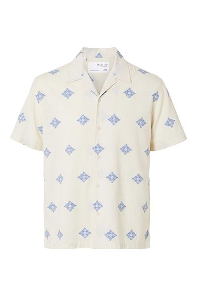 Selected Homme Kurzarmhemd Print Baumwoll