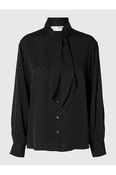 Selected Femme Satinbluse Schleifen