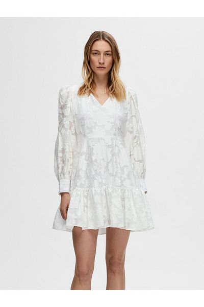 Selected Femme Minikleid Geblümtes Langarm