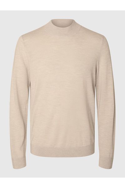 Selected Homme Mock Neck Pullover 100% Merinowoll