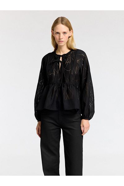 Selected Femme Langarmbluse Vorn gebundene