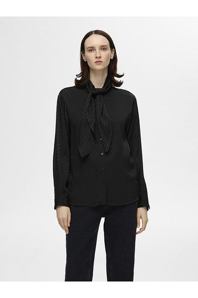 Selected Femme Satinbluse Schleifen