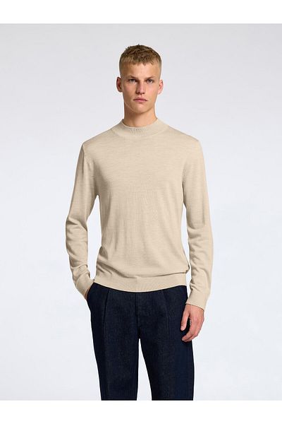 Selected Homme Mock Neck Pullover 100% Merinowoll