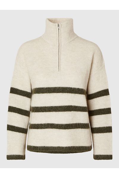 Selected Femme Pullover mit halbem Reißverschluss