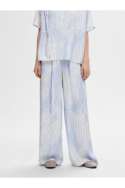 Selected Femme Hose mit weitem Bein Print