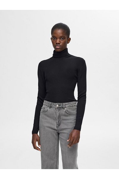 Selected Femme Rollkragenpullover Rippstrick
