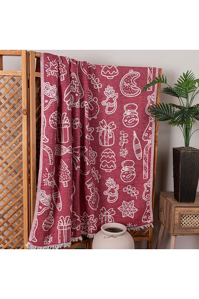 Befera Design Single 4-Layer Muslin Pique - 100% Cotton Jacquard Bedspread Tv Blanket 140X200 Christmas