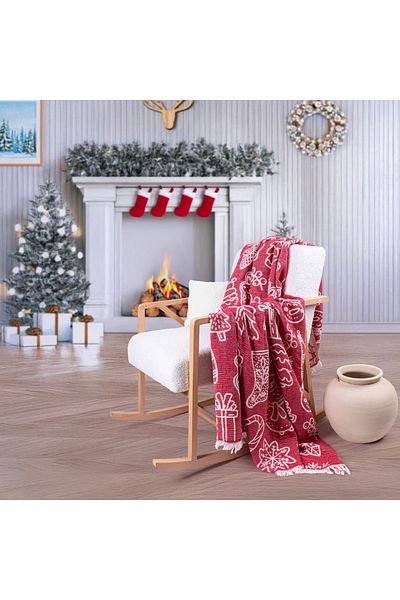 Befera Design Single 4-Layer Muslin Pique - 100% Cotton Jacquard Bedspread Tv Blanket 140X200 Christmas