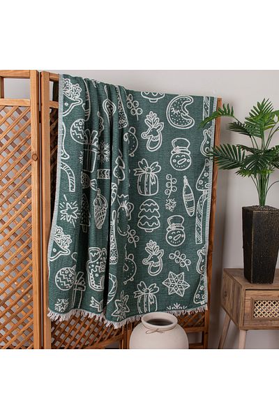 Befera Design Single 4-Layer Muslin Pique - 100% Cotton Jacquard Bedspread Tv Blanket 140X200 Christmas