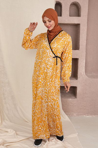 Kutay Collection Γυναικείο φόρεμα προσευχής με μοτίβο λουλουδιών
