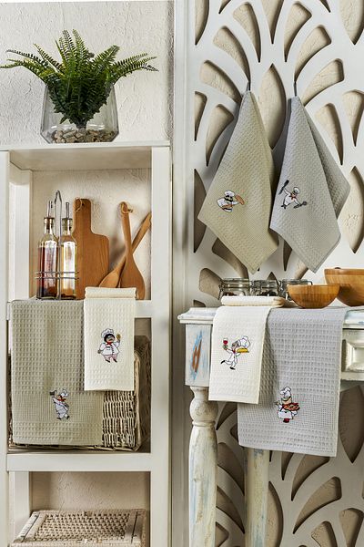 Elaganya Premium Set of 6 40X60 Stylish Patterned Kitchen Towels