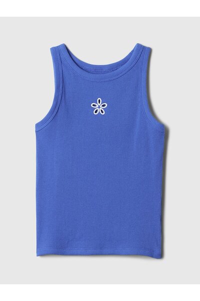 GAP Kız Çocuk Mavi Fitilli Halter Yaka Atlet