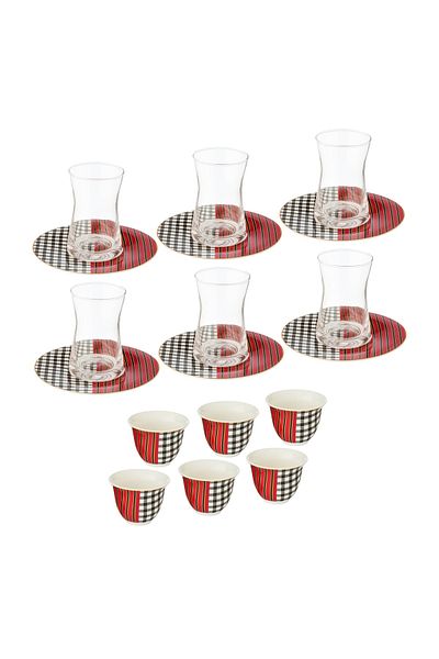 Dania 18 Piece Tea and Coffee Cup Set Classic Graphics