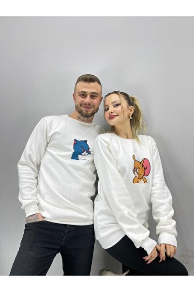 Tarzsokak Set de 2 combinații unisex, alb, albastru, cu imprimeu Tom Crew Dec...