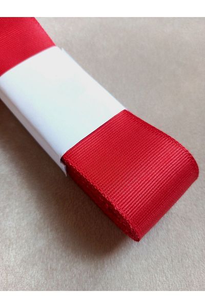 yörük tuhafiye 4 cm 10 Meters Red Grosgrain Ribbon - One Ball