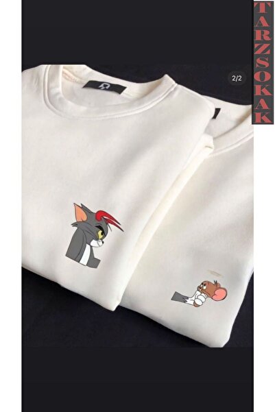 Tarzsokak Beyaz Jerry Çift Sevgili Kombinleri Couple Clothing Yeni Sezon 2 Adet