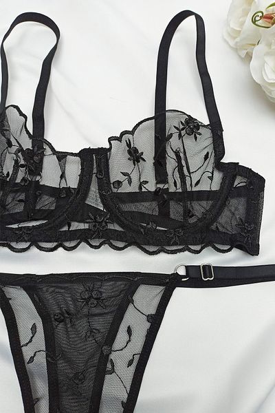 MILANOFOX Set tanga sutien cu sârmă cu broderie din dantelă (zestre - Ziua Îndrăgostiților - Anul Nou)