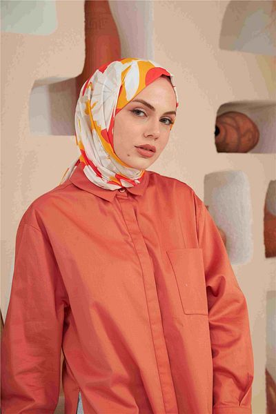 İpekhan Comfort Arya Shawl Amber Orange 3028-18