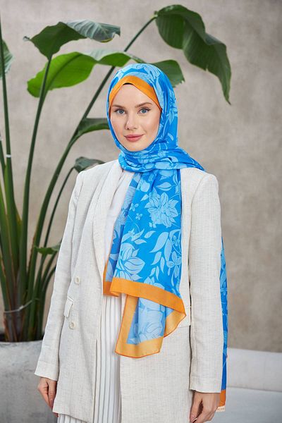 İpekhan Şal moale Nature Fulya Blue Altuni 3041-03