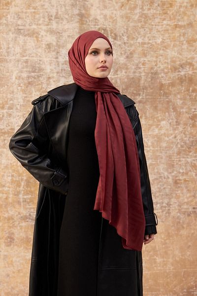 İpekhan Patterned Cotton Jacquard - Red Shawl (8009-15)