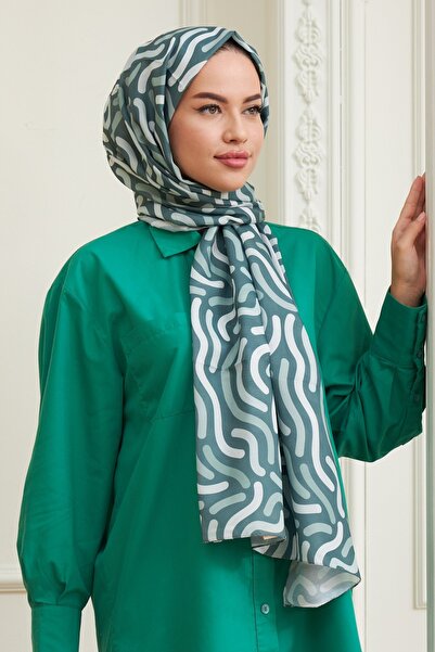 İpekhan Σπιράλ βαμβακερό σάλι βισκόζης πράσινο