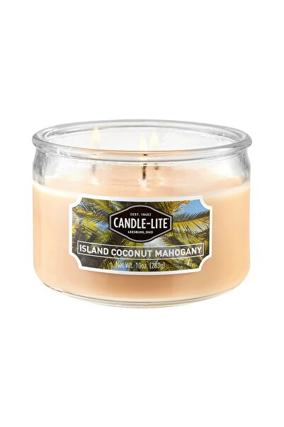 Candle-Lite برطمان جوز الهند والماهوجني من إيفري داي بسعة 10 أونصة بثلاث فتائل