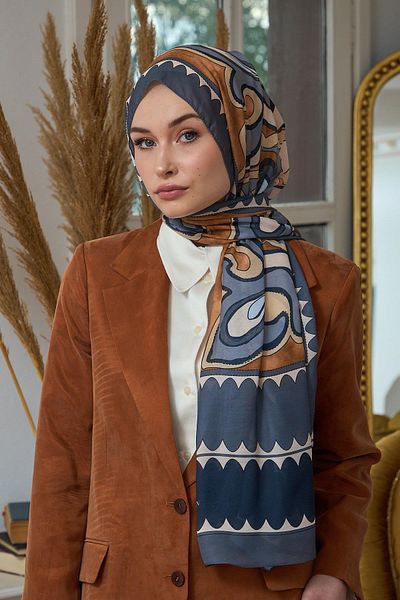 İpekhan Summer Sparkle Collection Μαλακό Σάλι Καφέ Ανθρακί 3045-13