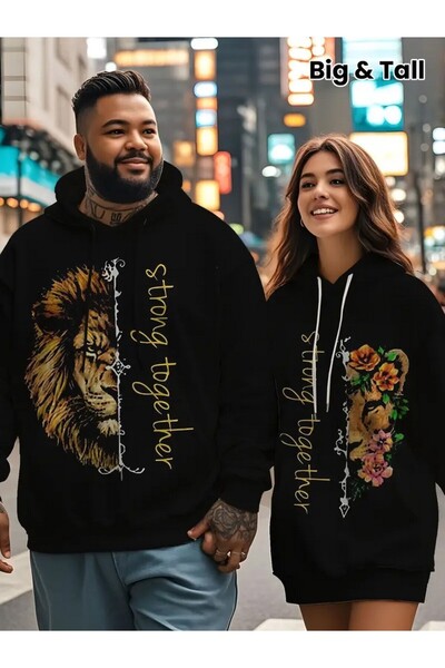 Tarzsokak Siyah Kapşonlu Sweatshirt Çift Sevgili Kombinleri Couple Clothing