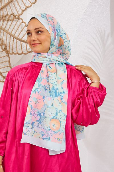 İpekhan Nature Color Rose Soft Shawl Baby Blue 3032-12