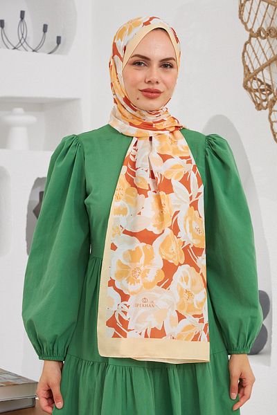 İpekhan Nature Easy Tullipa Soft Shawl Peach Yellow 3033-08