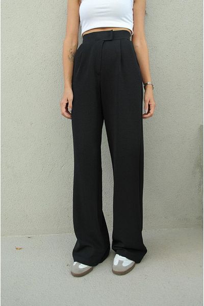 ByMisa Store Black Velcro Palazzo Trousers