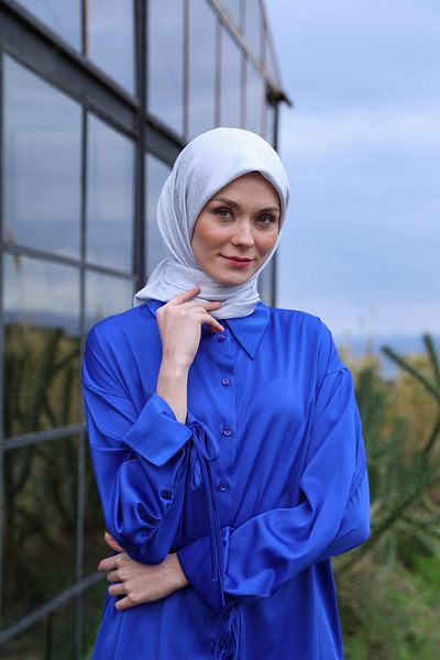 İpekhan Κασκόλ Celina Jacquard Μαλακό Γκρι 9902-01