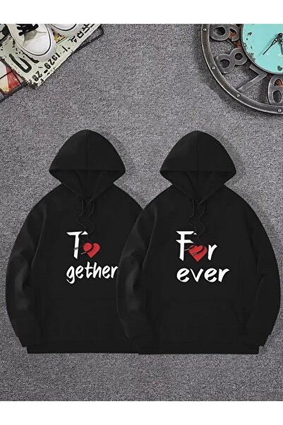 Tarzsokak سويت شيرت أسود بغطاء للرأس - ملابس للزوجين