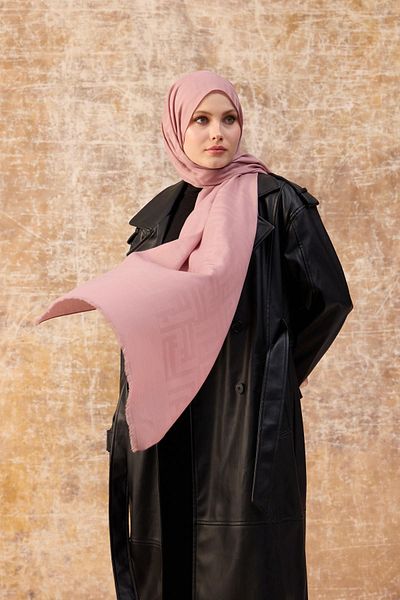 İpekhan Σάλι Fendi Pattern Cotton Jacquard Pink 8009-17