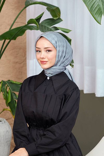 İpekhan Κασκόλ Grey Checkers Jacquard 9900-04 Model